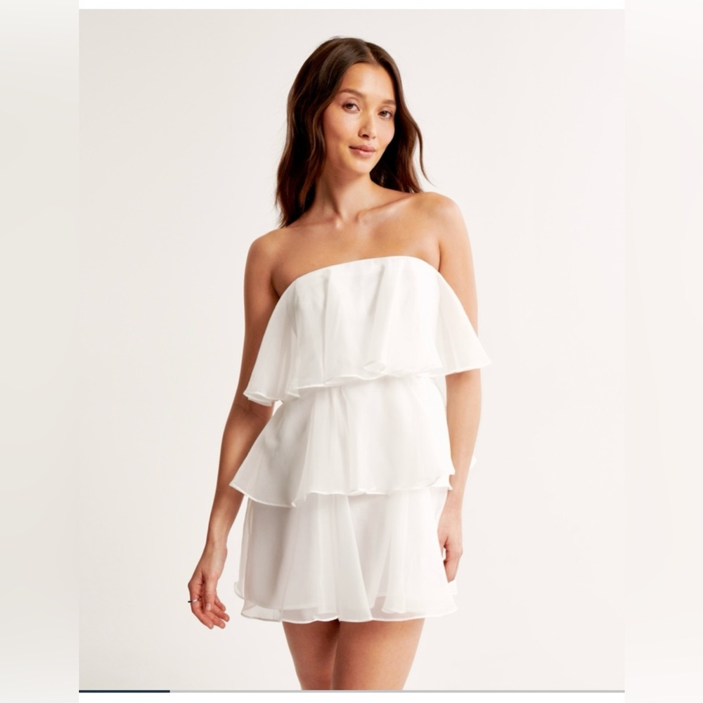 A&F Organza Tiered Strapless Mini Dress
